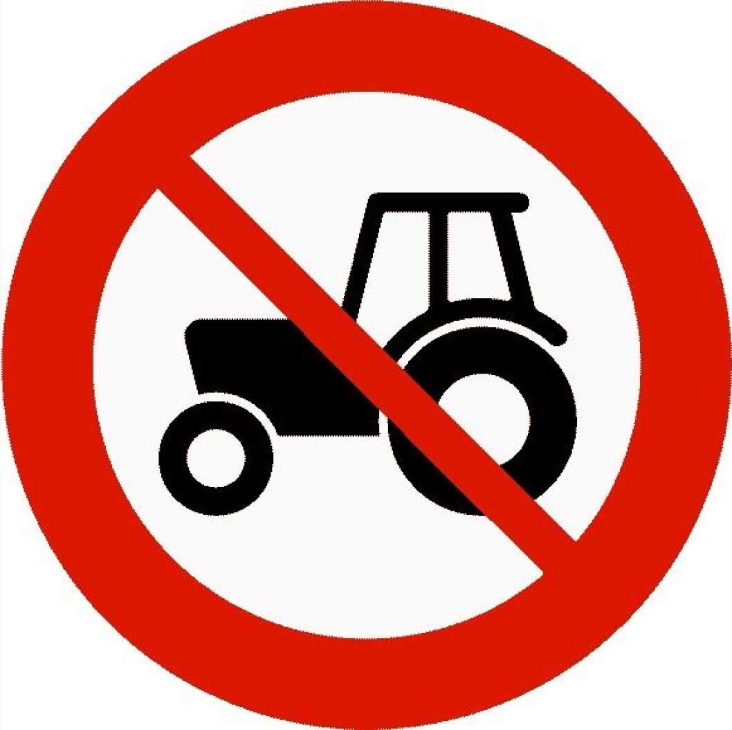Forbudt for traktor skilt Forbudt for traktor skilt