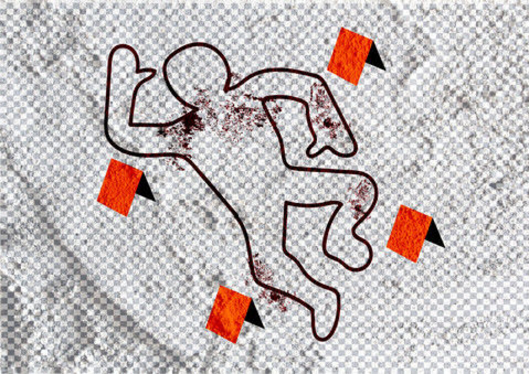 Død person avtegnet på gata Død person avtegnet på gata