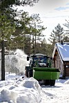 Fendt e107 Vario ute og rydder snø i hyttefelt