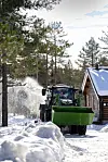 Fendt e107 Vario ute og rydder snø i hyttefelt