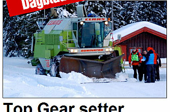 Top Gear brøyter snø på Beitostølen