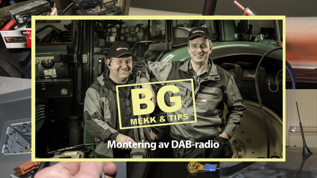 Håkon og Terje viser hvordan du kan montere DAB-radio i traktoren. Håkon og Terje viser hvordan du kan montere DAB-radio i traktoren.