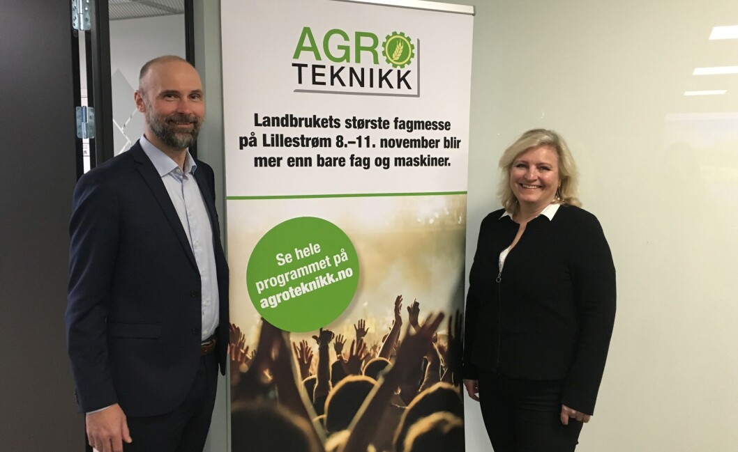 Trond Kjempekjenn, styreleder i TLIF, og Anita Hall, prosjektleder for Agroteknikk 2018. Trond Kjempekjenn, styreleder i TLIF, og Anita Hall, prosjektleder for Agroteknikk 2018.