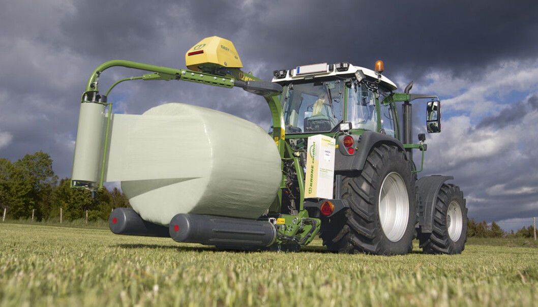 Krone har begynt å lage rundballepakkere for mindre gardsbruk Krone har begynt å lage rundballepakkere for mindre gardsbruk