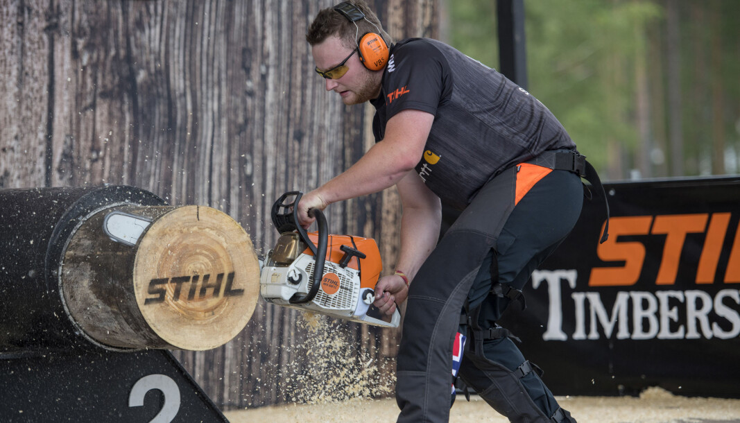 Vebjørn Bleka Sønsteby representerer Norge. Foto: Stihl Timbersports Vebjørn Bleka Sønsteby representerer Norge. Foto: Stihl Timbersports