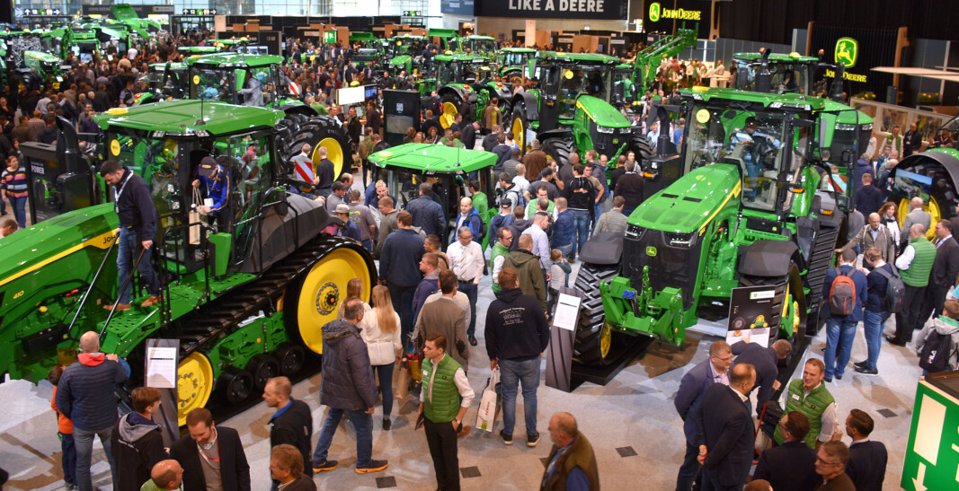 John Deere har hatt en av de største standene under Agritechnica. Her fra 2019. Foto: Chris McCullough John Deere har hatt en av de største standene under Agritechnica. Her fra 2019. Foto: Chris McCullough