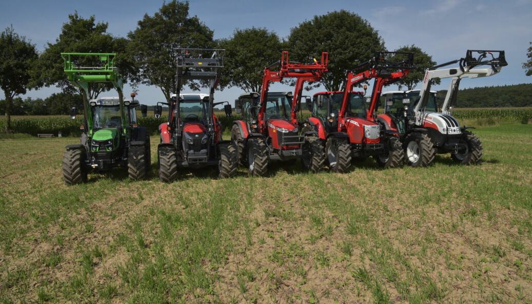 Dette er traktorene vi har testet i pulje 2. Foto: Top Agrar